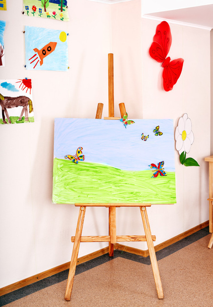 Easel in art class. - Photo, Image