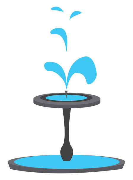 Простая векторная иллюстрация синего фонтана на белой спине
 - Вектор,изображение