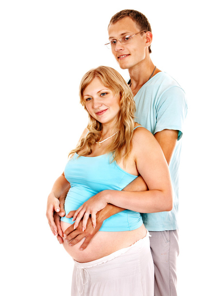 Pregnant woman with family . - Photo, Image