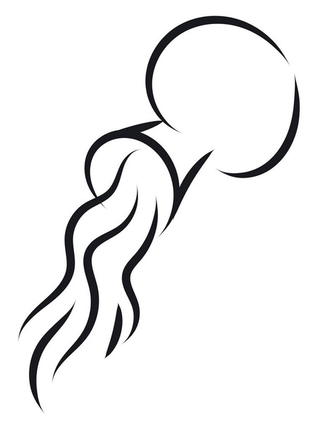 Απλό μαύρο και λευκό τατουάζ σκίτσο του Υδροχόου σημάδι Ωροσκόπιο  - Διάνυσμα, εικόνα