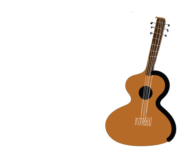 Illustration vectorielle simple d'un blanc de guitare acoustique brun clair
 - Vecteur, image