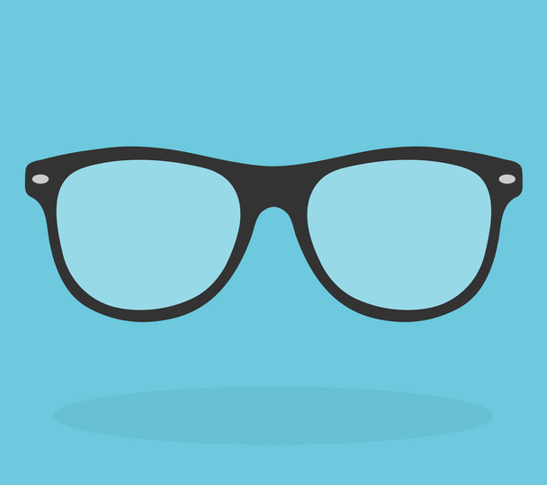 one glasses icon on blue background - Vecteur, image