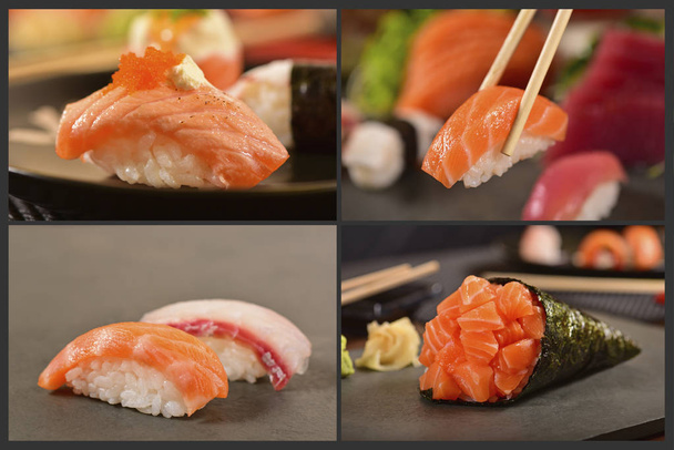 Nourriture japonaise quatre photos collage
 - Photo, image