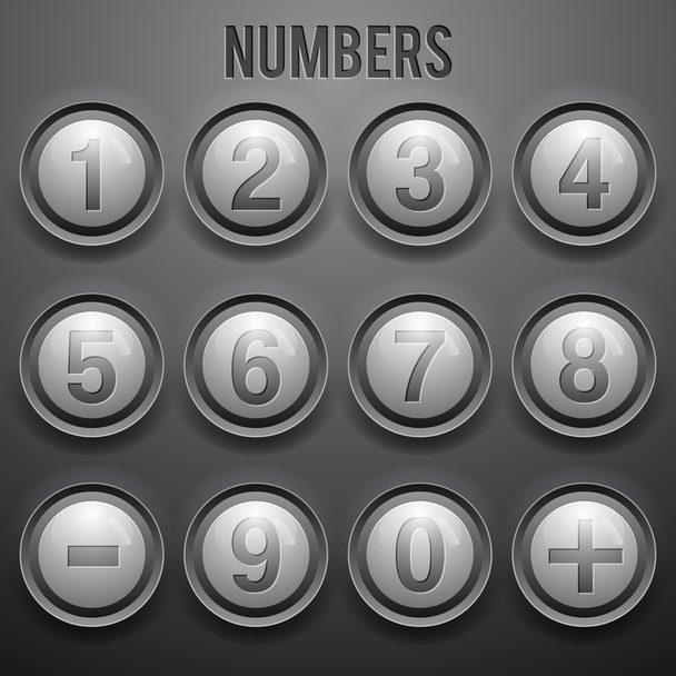 Vector set of number buttons - Vector, Image