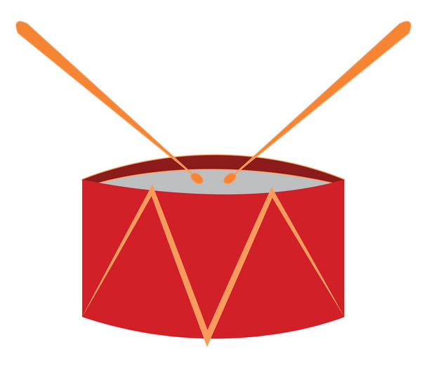 Red brinquedo tambor vetor ilustração no fundo branco
  - Vetor, Imagem