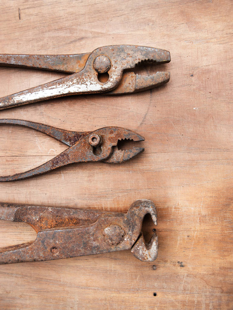 Old pincer and two old slip joint pliers - Photo, Image