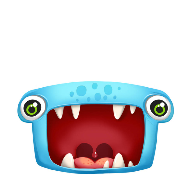 Cute Monster Mouth Mask. Creative Idea, Innovative art, Concept Illustration, Cartoon Style Artwork - Photo, Image