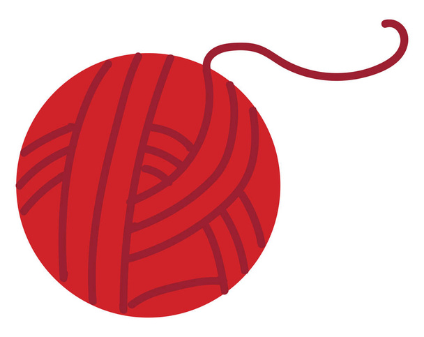 Punainen pallo langan kuva väri vektori valkoisella taustalla
 - Vektori, kuva