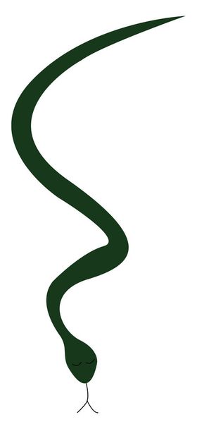 Een giftige groene slang vector of kleur illustratie - Vector, afbeelding