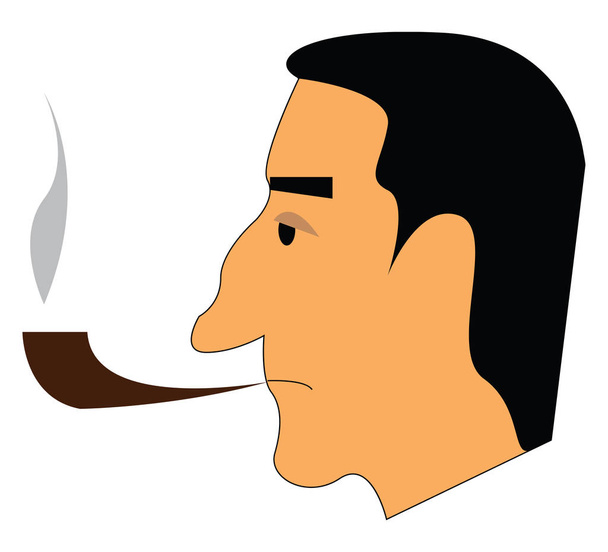 Mann mit Zigarrenpfeifen-Vektor oder Farbabbildung - Vektor, Bild