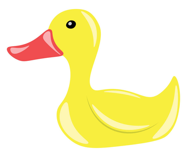 A children play toy of rubber duck vector or color illustration - Vector, Image
