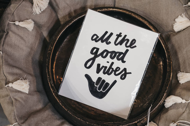 All the good vibes motivational quote. - Photo, Image
