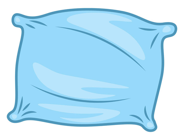 A blue colored pillow vector or color illustration - Vector, Image