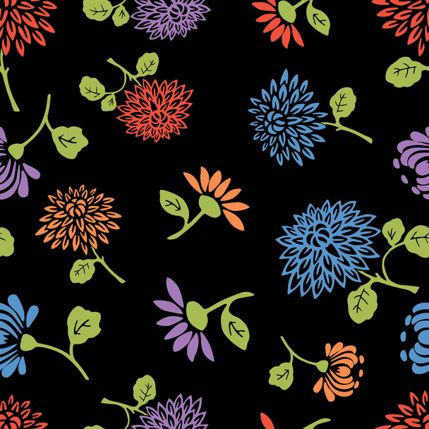 seamless pattern of the garden flowers - ベクター画像