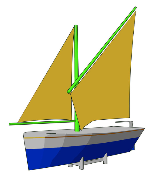 der Vektor für das Segelboot-Spielzeug oder die Farbabbildung - Vektor, Bild