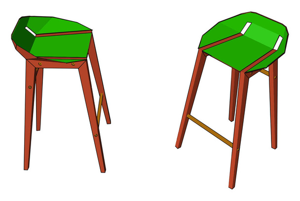 El vector de muebles sentados o ilustración de color
 - Vector, Imagen