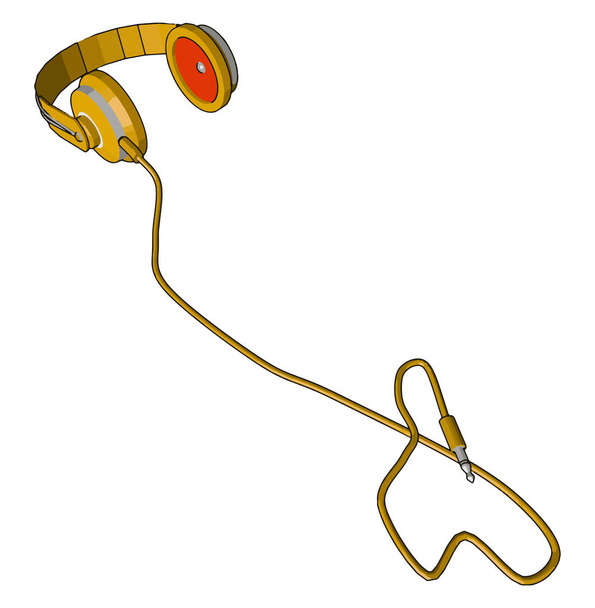 A fül hangszóró vagy fülhallgató vektor vagy színes illusztráció - Vektor, kép