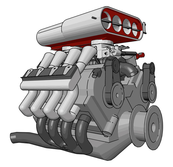 Двигун транспортного засобу або насоса Векторна або кольорова ілюстрація
 - Вектор, зображення