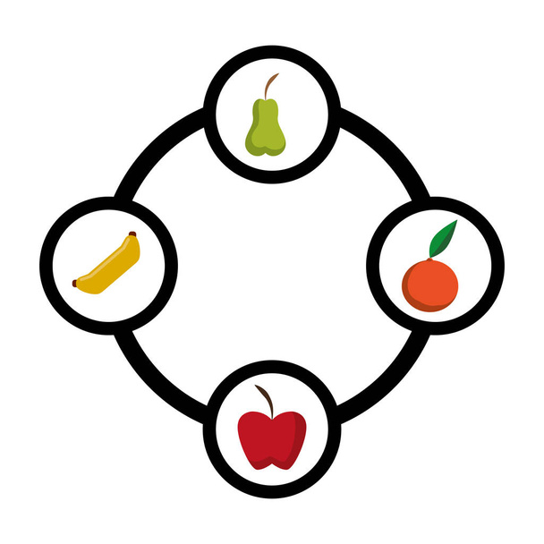 infografía con alimentos saludables
 - Vector, imagen