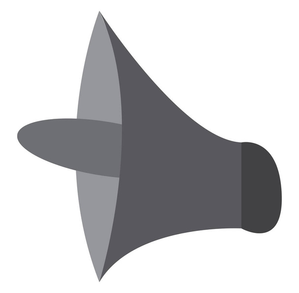 A gray horn loudspeaker vector or color illustration - Vector, Image
