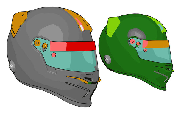 Use helmet reduce fetal brain injury vector or color illustratio - Vector, Image