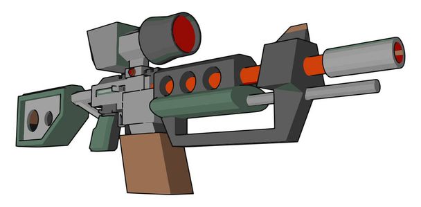 Pistolet chargé avec vecteur de balle ou illustration couleur
 - Vecteur, image