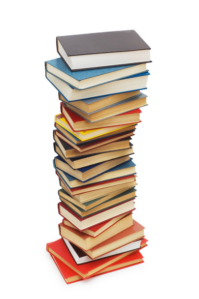 Stack of books isolated on the white - Foto, Imagen