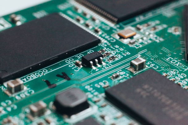 Circuit board repair. Electronic hardware modern technology. Motherboard digital personal computer chip - Foto, imagen