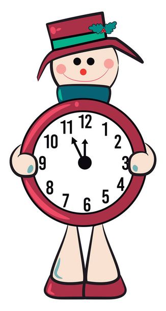 Horloge ronde blanche avec vecteur de décoration cerise ou illusion de couleur
 - Vecteur, image