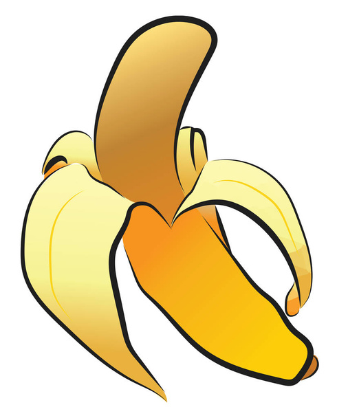Жовтий рваний банановий фрукт Векторна або кольорова ілюстрація
 - Вектор, зображення