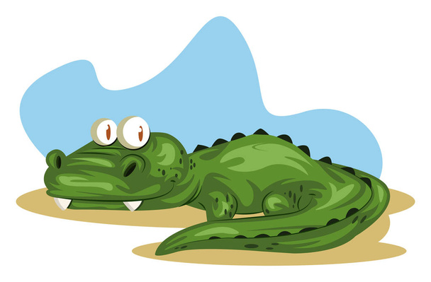 crocodilo verde, ilustração de cor vetorial
. - Vetor, Imagem