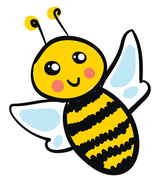 Un bébé abeille heureux, illustration vectorielle couleur
. - Vecteur, image
