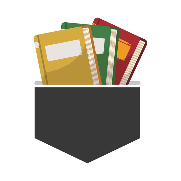 pile text books isolated icon - Vector, Imagen