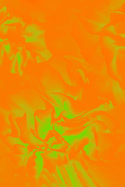 Φωτεινό ultra πορτοκαλί και πράσινο χρώμα. Διαβάθμιση. Λουλούδι μοτίβο - Φωτογραφία, εικόνα