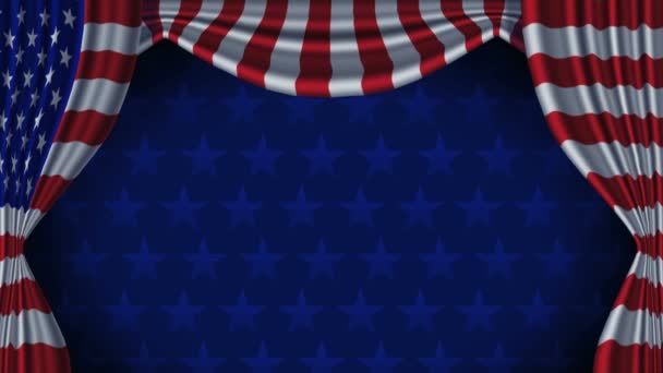 ABD bayrağı arka plan animasyon döngüsü alpha ile perde - Video, Çekim