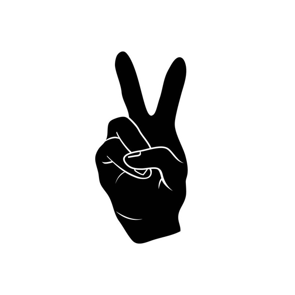 指または手の信号は平和を意味します。ベクトル - ベクター画像