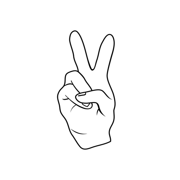 指または手の信号は平和を意味します。ベクトル - ベクター画像