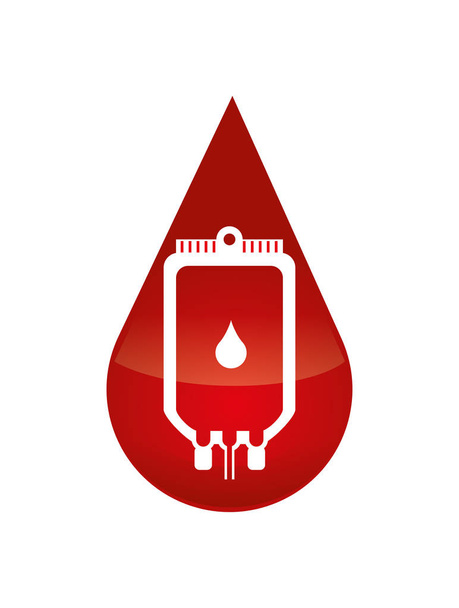 vér adományozása táska ikonra - Vektor, kép