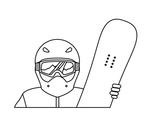 ikona znaku sportovec snowboardu - Vektor, obrázek
