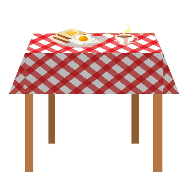 delicioso desayuno sabroso servilleta de picnic sobre tabla de dibujos animados vector ilustración diseño gráfico
 - Vector, imagen