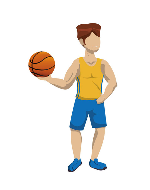 player basketball with balloon - Вектор, зображення