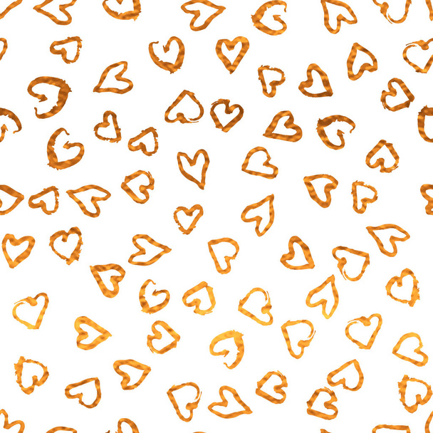 Seamless pattern with gold hearts - Διάνυσμα, εικόνα