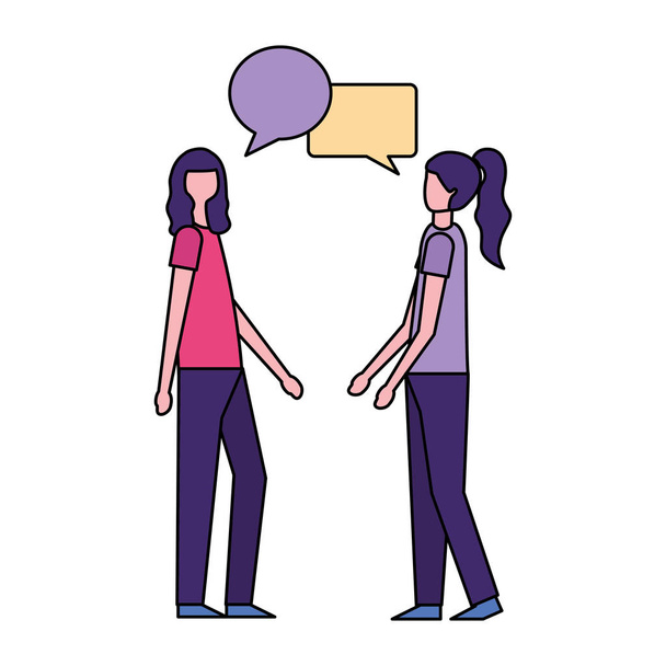 mulheres falando fala bolha conversa
 - Vetor, Imagem