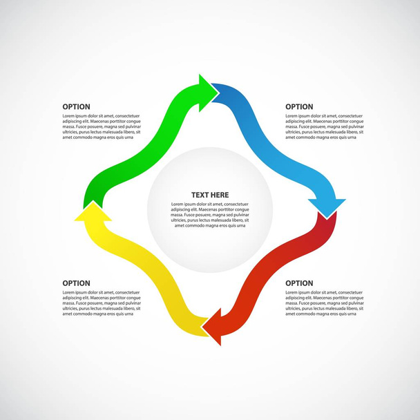 Chart with colorful arrows and copy space for business template - Vecteur, image