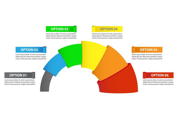 Colorful funnel chart with options, vector - Wektor, obraz