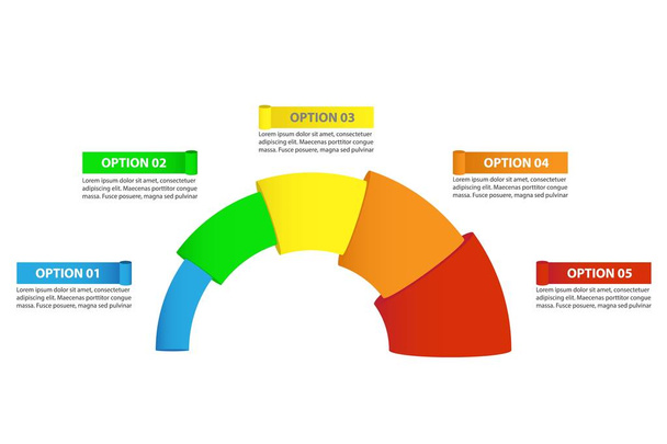 Colorful funnel chart with options, vector - Vecteur, image
