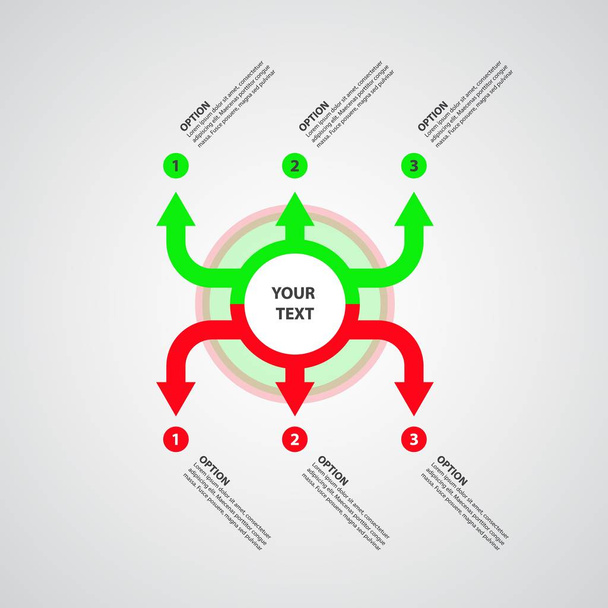 Grafiek met pijlen voor business sjabloon, vector - Vector, afbeelding