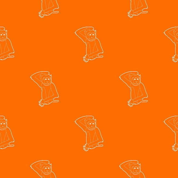 Brooding monkey pattern vector orange - Vetor, Imagem