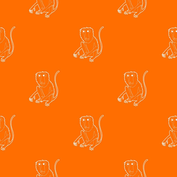 Sitting monkey pattern vector orange - ベクター画像