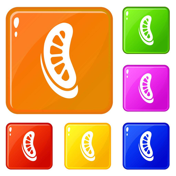 Sweet jelly icons set vector color - Вектор,изображение